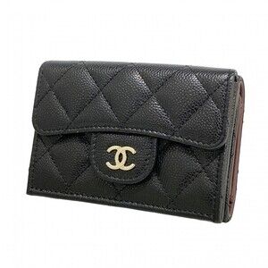 CHANEL Black Caviar Leather Wallet